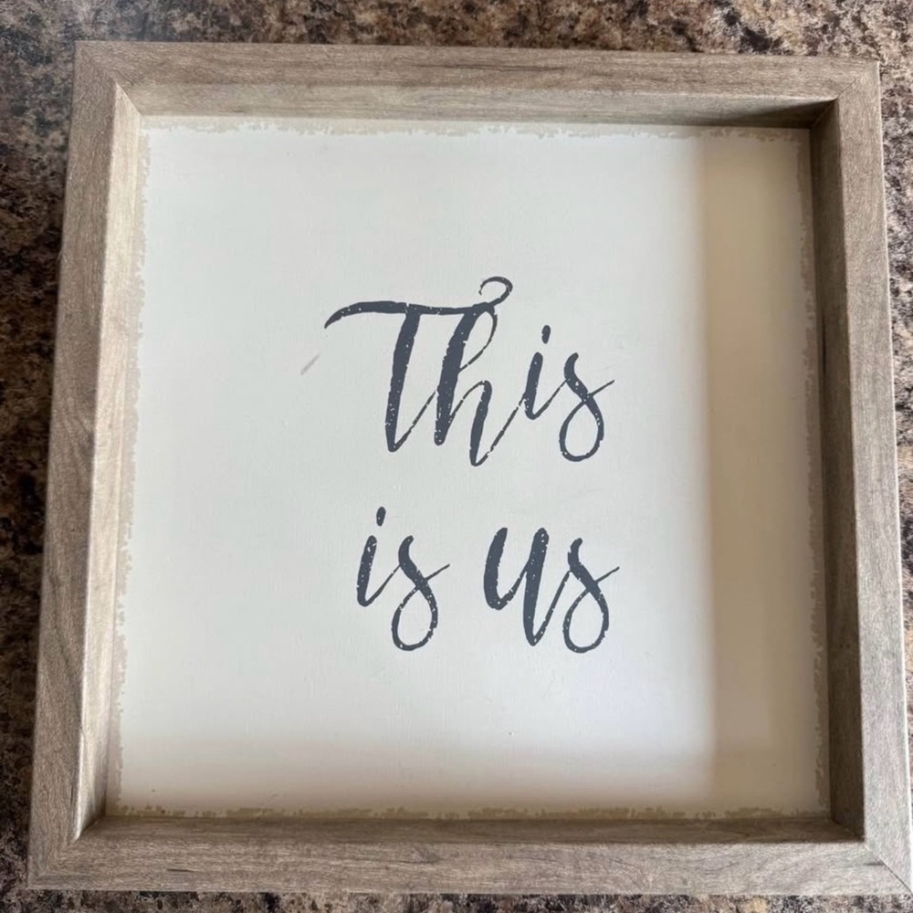 Rustic Framed "This is us" Script Wall Sign